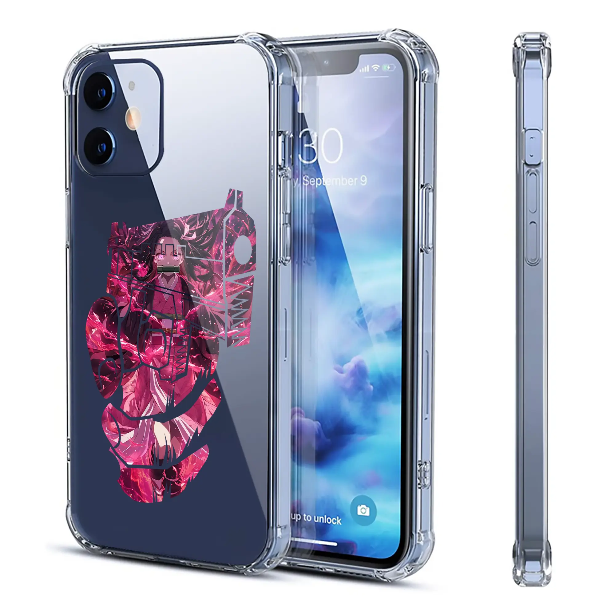 鬼滅の刃 グッズ,竈門 禰豆子 - IPhone 12シリーズ対応 ・ 透明スマホケース ・ クリアソフトケース ・ TPU素材 ・ 耐衝撃 ・ 高密着 ・ 防汚 防指紋 ・ 簡単着脱